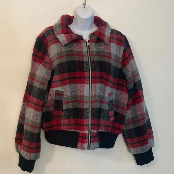 Wild fable bomber jacket red plaid - Picture 1 of 7